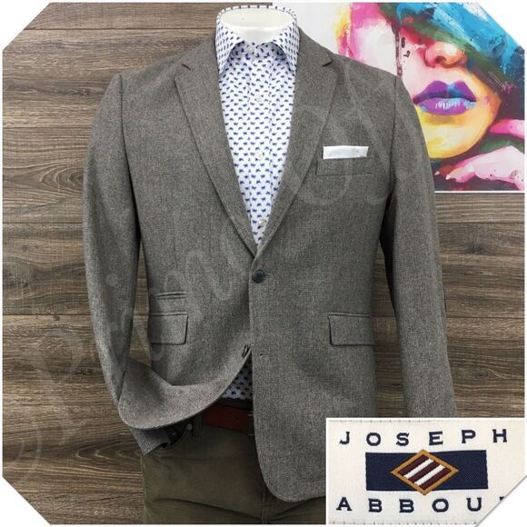 JOSEPH ABBOUD Mens Tweed Blazer Sport Coat Casual Jacket Size L 42R Wool‎ Suit - Picture 1 of 12
